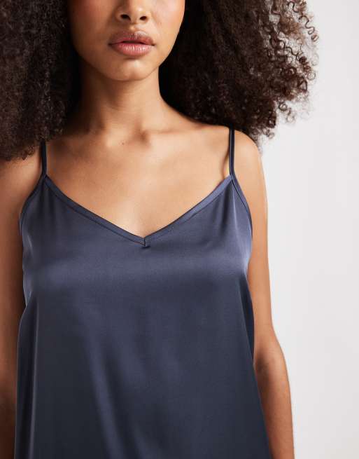 PIECES satin cami maxi dress in ombre blue, 4 of 4