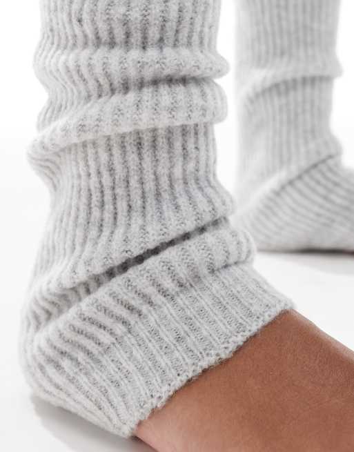 Pieces - Scaldamuscoli grigi in maglia, 3 di 3