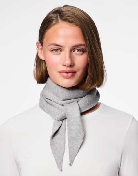 Pieces Scarf in medium grey melange - view 1