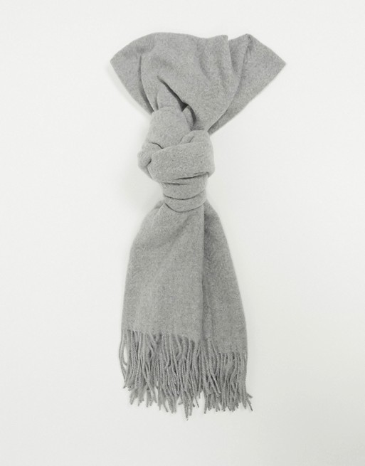 Pieces scarf with tassels in light grey