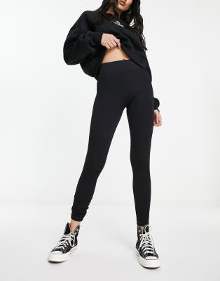 Pieces Seamless Ribbed Leggings In Black