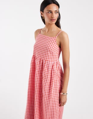 pink checkered maxi dress SHEIN MOD Blush Pink Gingham Maxi Dress,Summer Curve A-Line Back Tie Checkered  Dress,Vintage Tea Party,Picnic,Formal,Prom, Valentines Day Outfit Women