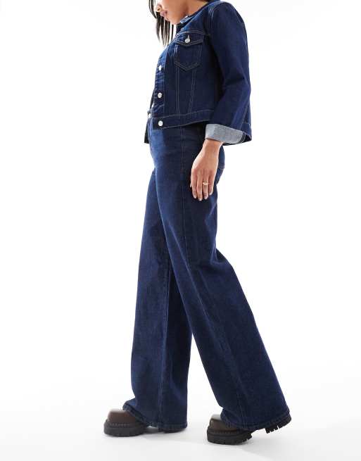 PIECES Dames jeansjack PCELMA, donkerblauw (dark blue denim), S