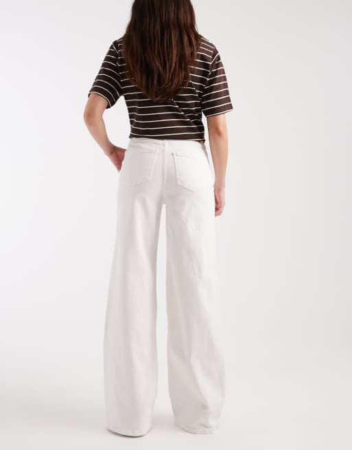 PIECES - Selma - Hvide højtaljede jeans med vide ben, 3 af 5