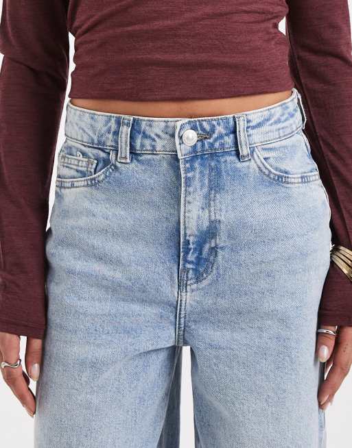 Pieces - Selma - Jean large à taille haute - Bleu denim clair, 4 de 5