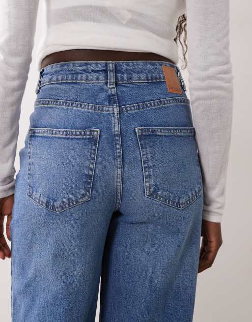 Pieces - Selma - Jean large à taille haute - Bleu denim foncé, 4 de 5