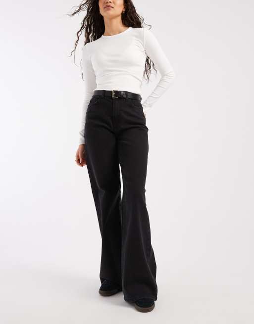 Pieces - Selma - Jean large à taille haute - Denim noir, 2 de 5