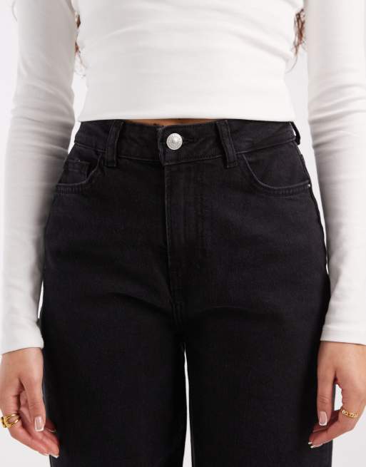 Pieces - Selma - Jean large à taille haute - Denim noir, 4 de 5
