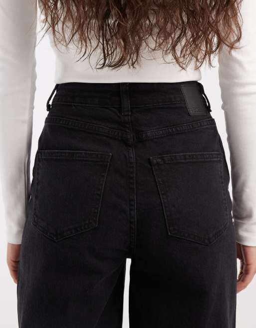 Pieces - Selma - Jean large à taille haute - Denim noir, 5 de 5