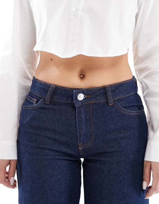 Pieces Selma wide leg jeans in dark blue denim (part of a set), 5 of 5