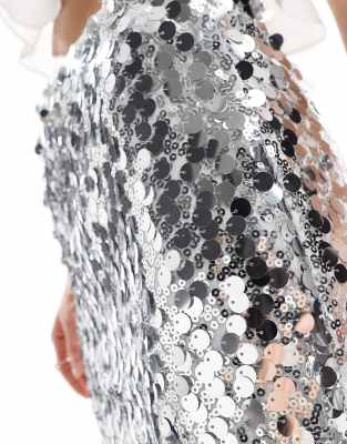 Pieces Sequin Mini Skirt In Black