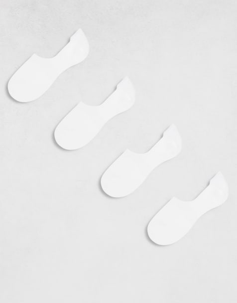 Pieces - Set van 4 paar onzichtbare sokken in wit - view 1