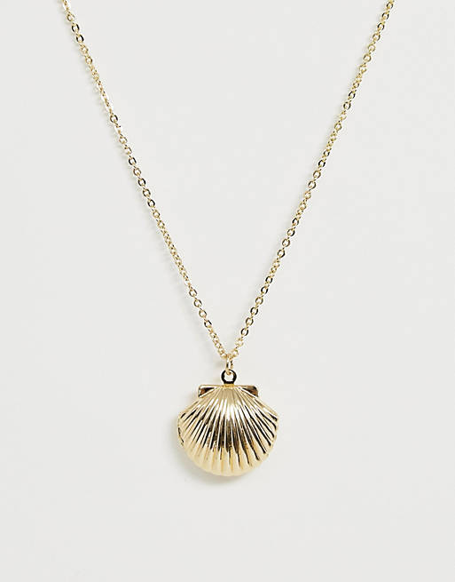 Pieces shell necklace in gold