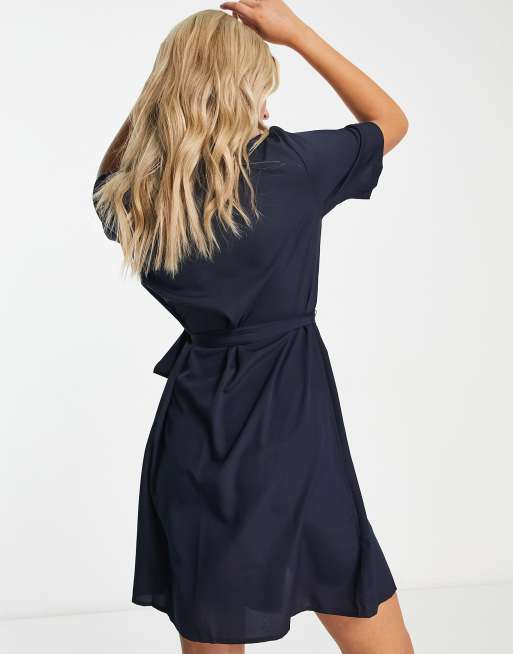 Pieces Shia Robe chemise Bleu marine ASOS