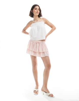 Pieces Shirred Floaty Cami Top