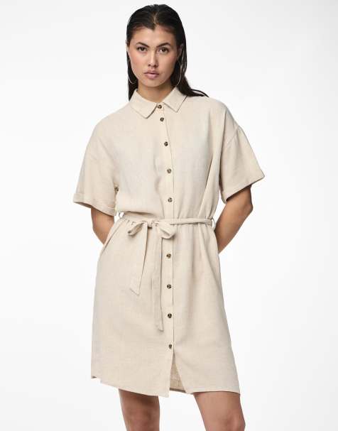 Pieces Shirt dress in oatmeal - view 1