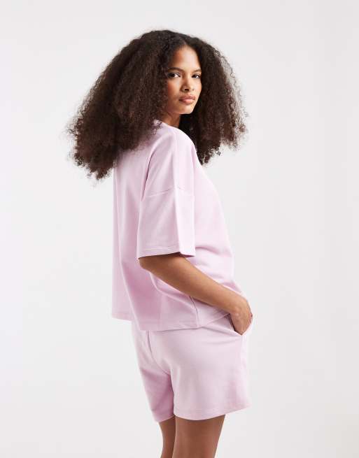 Pieces - Short d'ensemble molletonné à taille haute - Rose clair, 4 de 5