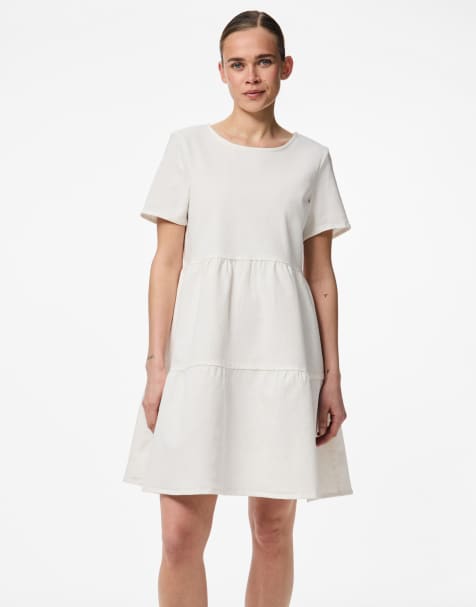Pieces Short dress in bright white
