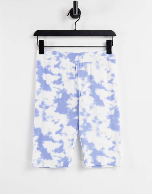 Pieces - Short legging d'ensemble - Tie-dye bleu