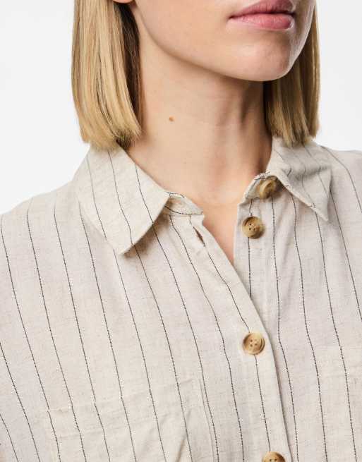 Pieces Short sleeved shirt in birch 3, 3 of 4
