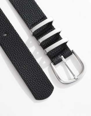 Pieces Silver Buckle Belt In Black