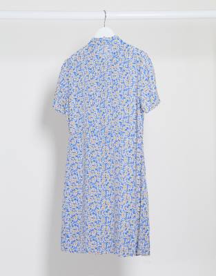 blue ditsy dress