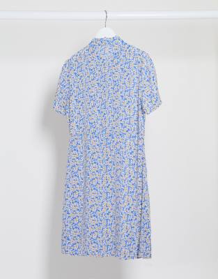 blue ditsy floral dress