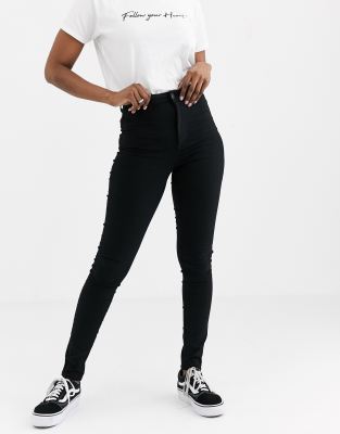 pieces high waist skinny fit jeans