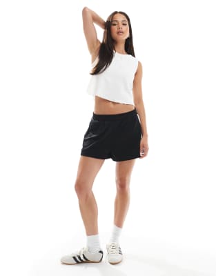 Pieces Sleeveless Cropped Pointelle Top With Bow Trim