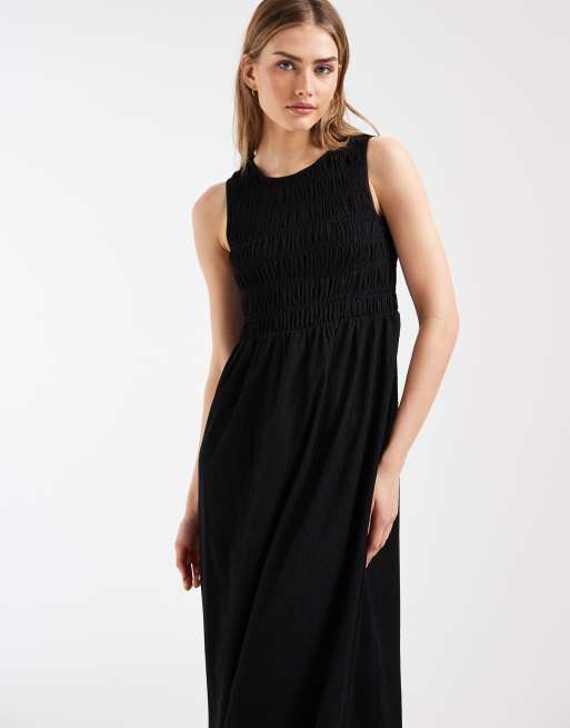 black off the shoulder casual dress Black Cotton Poplin Midi Off-Shoulder Dress 64