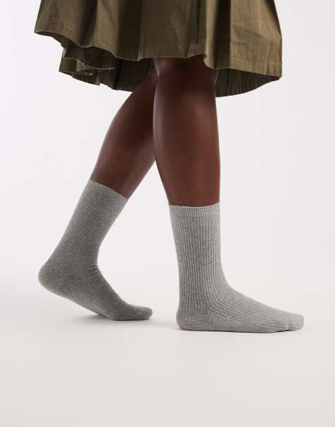 Pieces – Socken in Hellgrau meliert - view 1