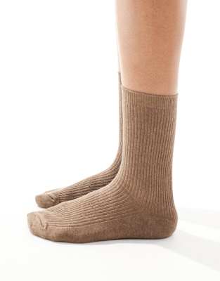 Pieces - Socken in Taupe-Grau-Neutral