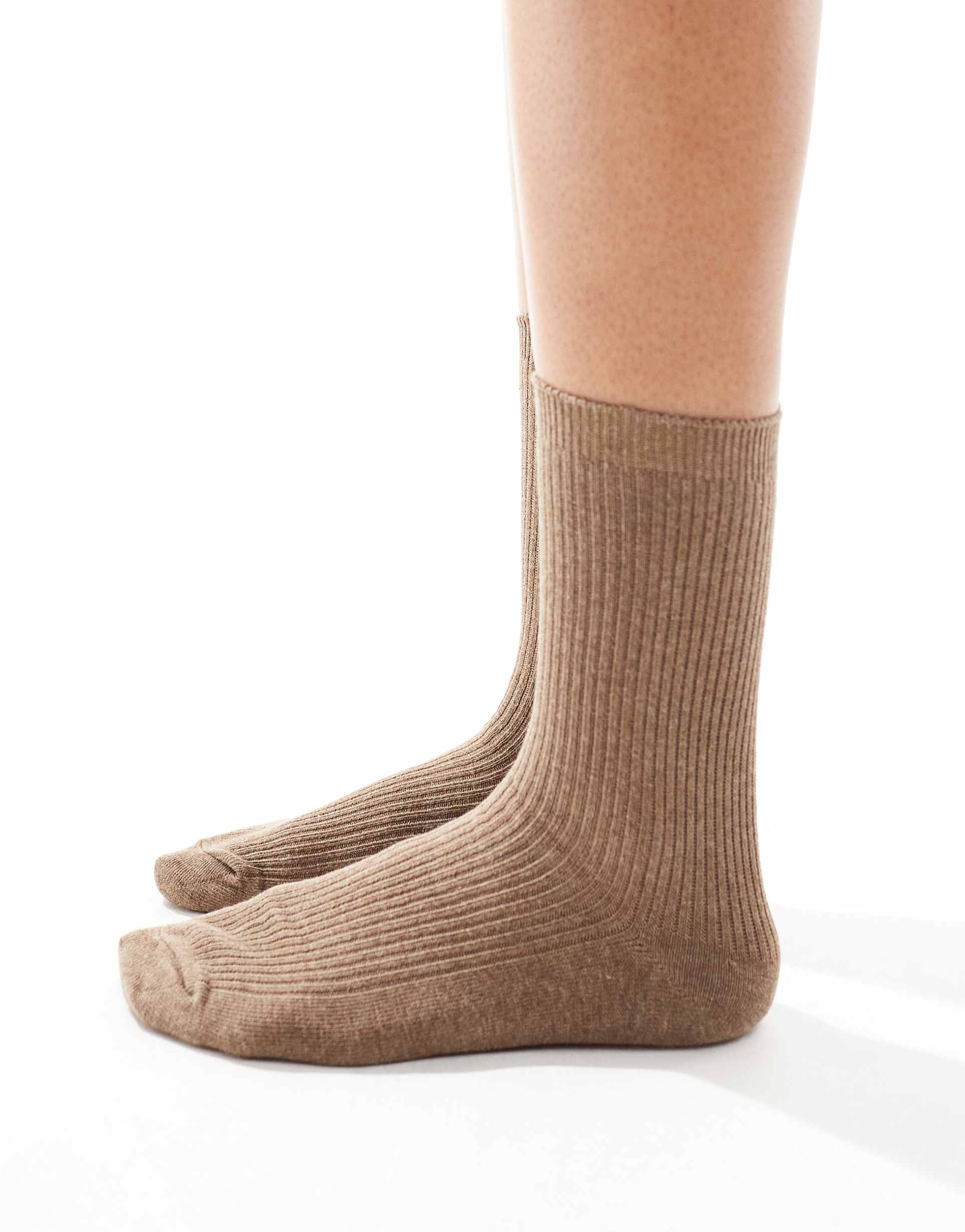 pieces socks in taupe gray
