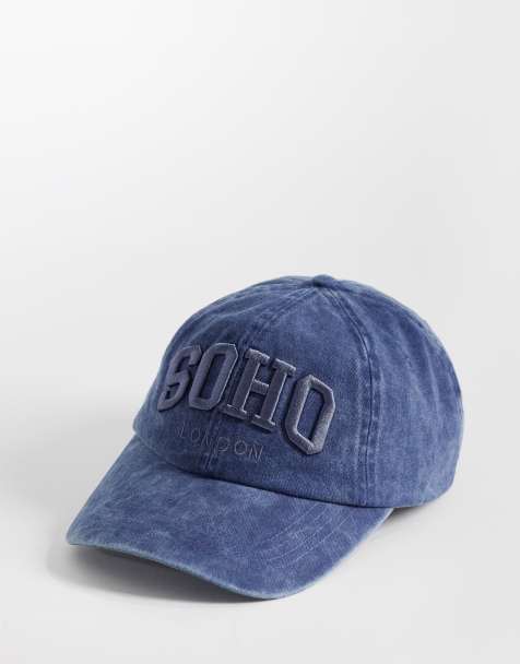 Pieces soho graphic cap in blue - view 1