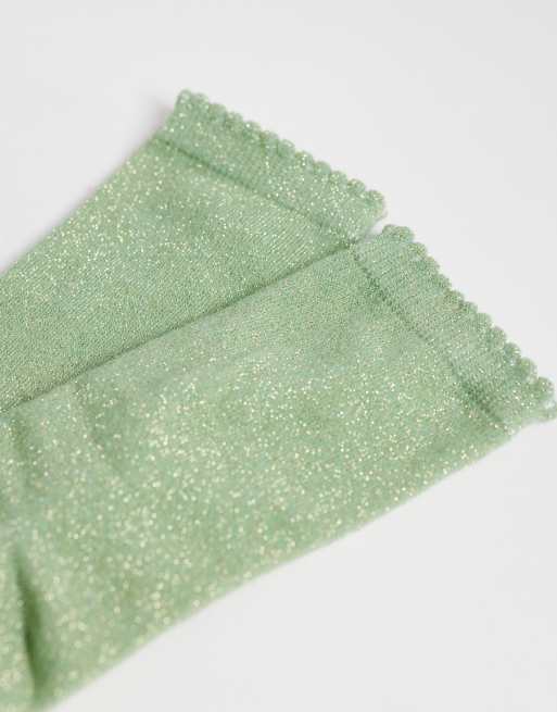Pieces - Sokken met glitter in leisteengroen, 3 van 3