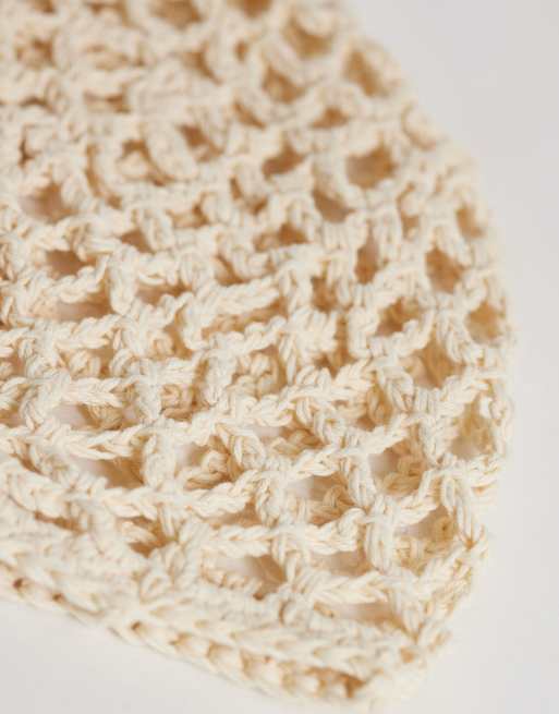 Pieces - sombrero de croché en crema, 3 de 3