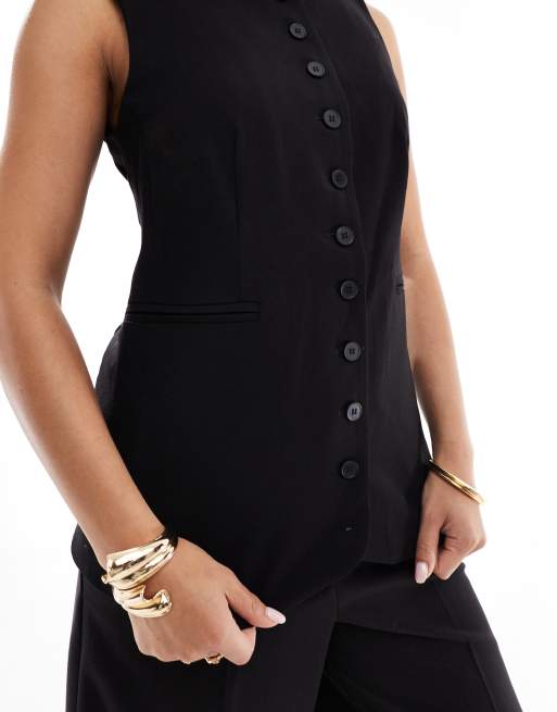 Pieces - Sort longline-habitvest, 3 af 4
