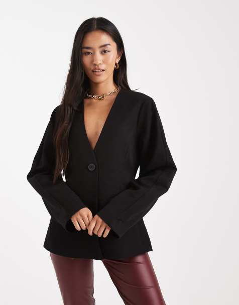 PIECES - Sort og skræddersyet blazer med struktur - view 1