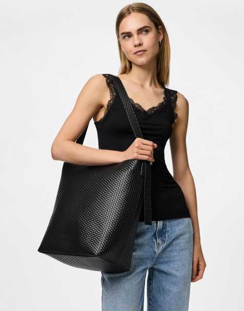 Pieces - Sort shoppertaske - view 1
