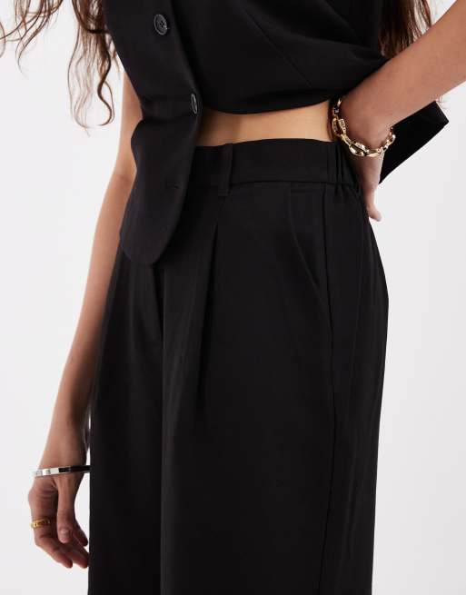 PIECES - Sorte skræddersyede longline-shorts - Del af sæt, 4 af 5
