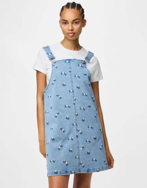 Pieces Spencer dress in light blue denim - view 1