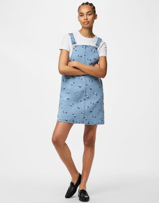 Pieces - Spencer - Jurk in lichtblauw denim, 4 van 4