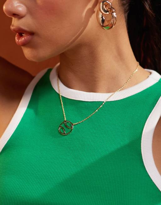 Pieces Sport Core contrast trim racer neck tank top in green and white, 3 of 5