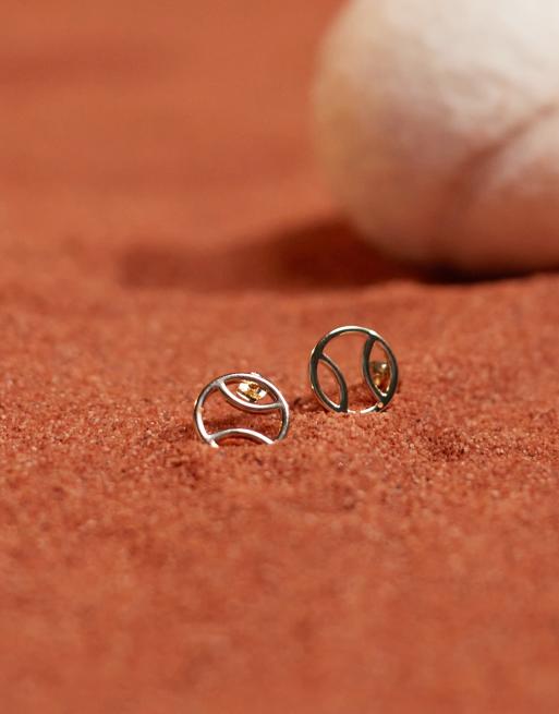 Pieces Sport Core tennis ball stud earrings in gold, 2 of 4