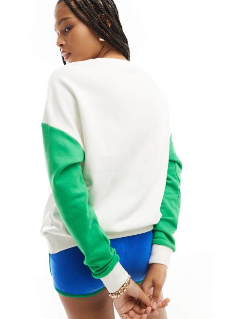 Sweatshir Nike Swoosh Colour Block Sweatshirt In Blue And Green