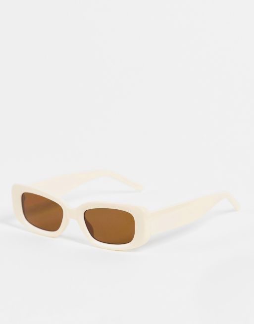 Oversized Square Sunglasses in Cream