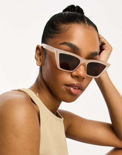 Cat-eye brown acetate sunglasses