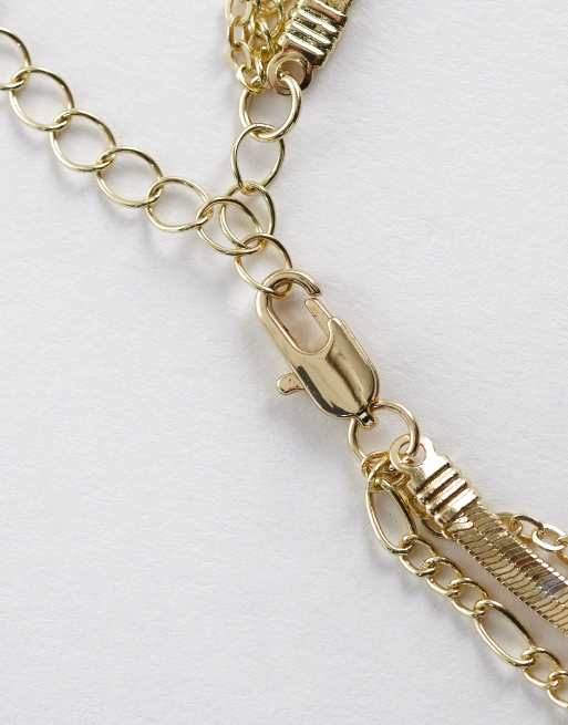 Pieces stack necklace in gold, 3 of 4