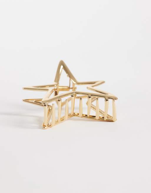 Pieces star claw hair clip in gold tone, 2 of 3