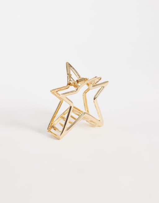 Pieces star claw hair clip in gold tone, 3 of 3